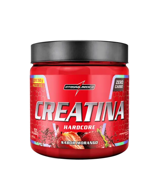 Creatina 350g Hardcore Sabor Morango