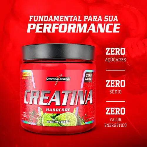 Creatina 350g Hardcore Sabor Limão