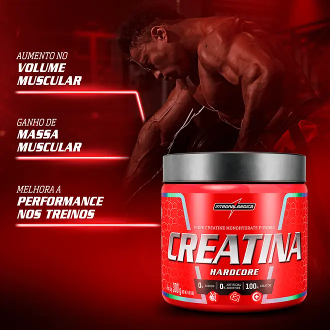 Creatina 100% Pura Hardcore Integralmedica 300g
