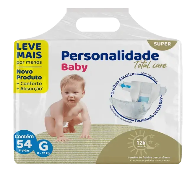 FRALDA PERSONALIDADE BABY TOTAL CARE G PG 48 LV 54