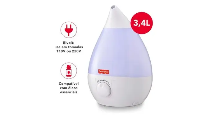 UMIDIFICADOR ULTRASSONICO BRANCO FISHER PRICE