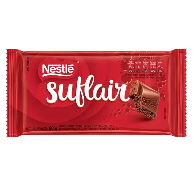 SUFLAIR CHOCOLATE AO LEITE 80G NESTLE
