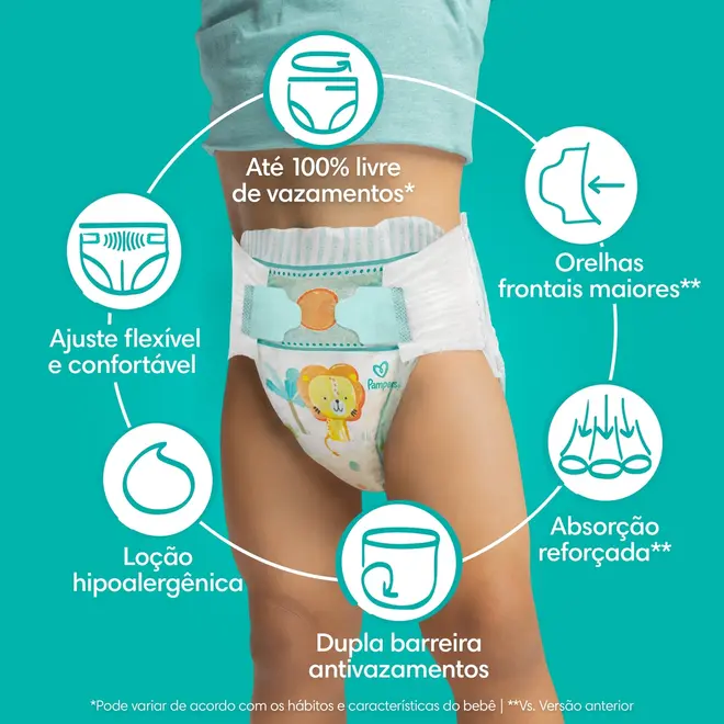 FRALDA PAMPERS CONFORT SEC MEGA M 44 UN