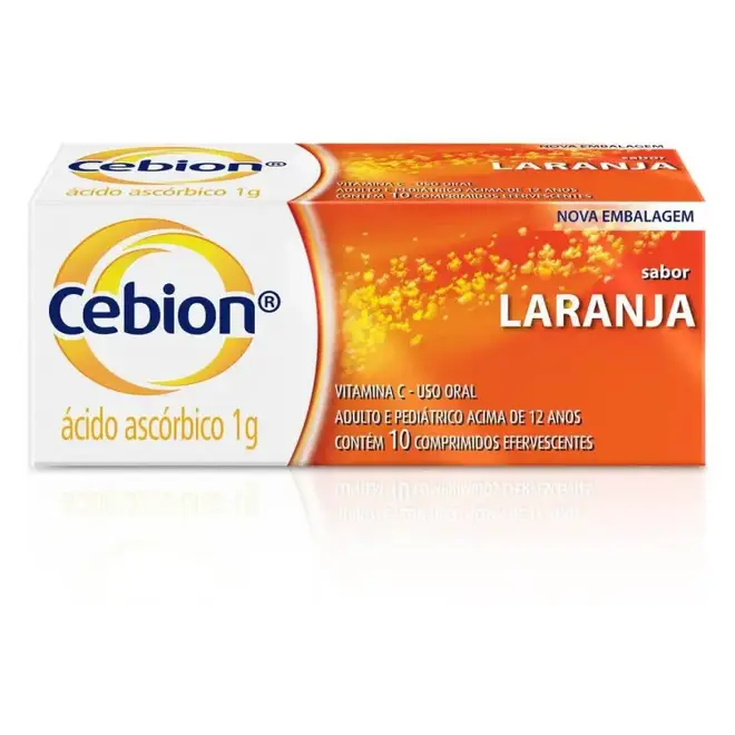 Cebion Vitamina C 1g 10cpr Efervescente Sabor Laranja