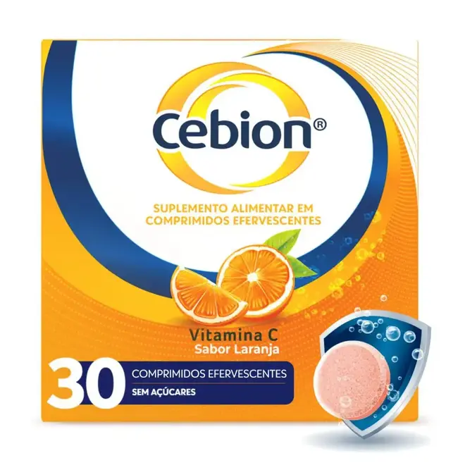 Cebion Vitamina C 1g 30cpr Efervescente Sabor Laranja