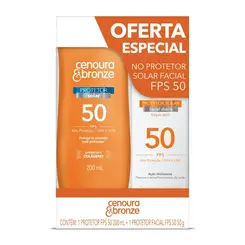 KIT PROTETOR SOLAR CENOURA & BRONZE FPS50 50G+CORPORAL 200ML