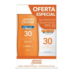 KIT PROTETOR SOLAR CENOURA & BRONZE FPS30 50G+CORPORAL 200ML