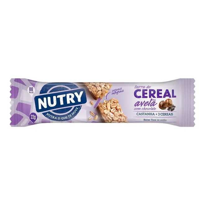 BARRA DE CEREAL NUTRY AVELA COM CHOCOLATE  22GR