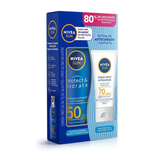 KIT PROTETOR SOLAR NIVEA FPS50 200ML+ PROT FACIAL FPS70 40ML