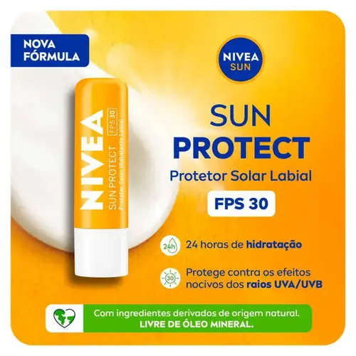 PROT LABIAL NIVEA LIPCARE SUN FPS30 4,8G