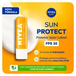 PROT LABIAL NIVEA LIPCARE SUN FPS30 4,8G