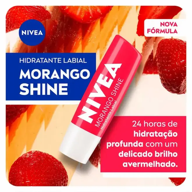 PROT LABIAL NIVEA MORANGO FPS8 4,8G