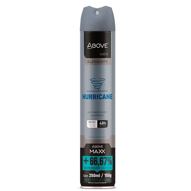 DESODORANTE ABOVE MEN HURRICANE 250ML/150G