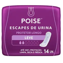 PROTETOR DIARIO POISE PARA ESCAPE DE URINA ABSORCAO LEVE 14U