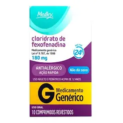 CLORIDRATO DE FEXOFENADINA 180MG 10CPR MEDLEY1