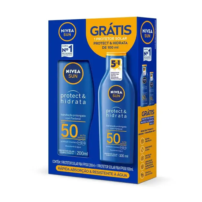 PROTETOR SOLAR NIVEA FPS50 200ML + PROT SOLAR FPS 50 100ML