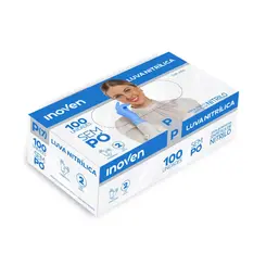 LUVA NITRILICA AZUL INOVEN SEM PO TAM P C/ 100UN