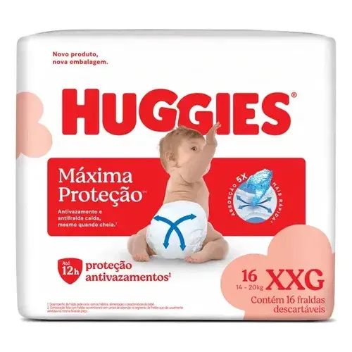 FRALDA HUGGIES MAXIMA PROTECAO XXG 16UN