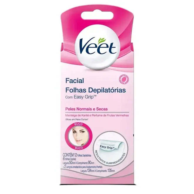 FOLHA DEPILATORIA FACIAL VEET PURE & FRESH 12UN
