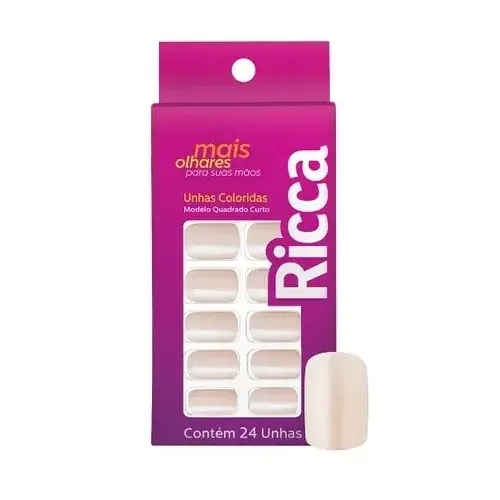 UNHAS POSTICA AUTOADESIVA RICCA BRANCO SONHO 24UN