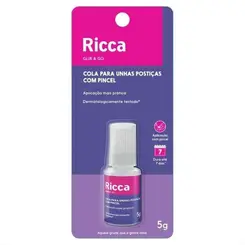 COLA PARA UNHAS POSTICAS RICCA COM PINCEL5G