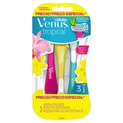 APARELHO FEMININO GILLETTE VENUS TROPICAL C/3