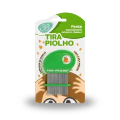 PENTE DE ACO TIRA PIOLHO COM LUPA E LIMPA CERDAS VERDE 3B