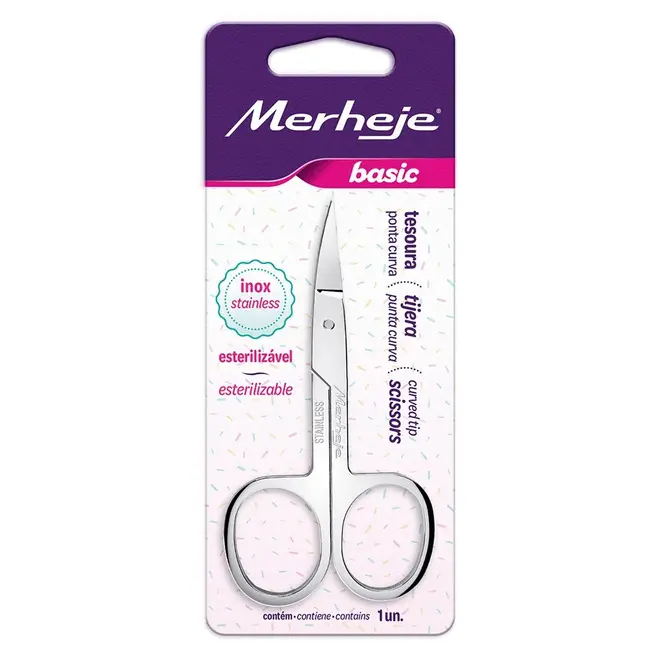 TESOURA PONTA CURVA MERHEJE BASIC 1UN