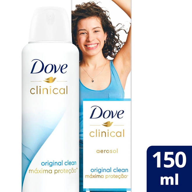 ANTITRANSPIRANTE AEROSOL DOVE CLINICAL ORIGINAL CLEAN 96H 150ML ...