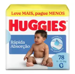 FRALDA HUGGIES RAPIDA ABSORCAO HIPER G 78UN