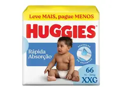 FRALDA HUGGIES RAPIDA ABSORCAO HIPER XXG 66UN