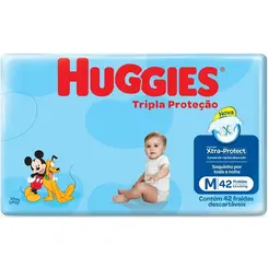 FRALDA HUGGIES TRIPLA PROTECAO MEGA M C/42