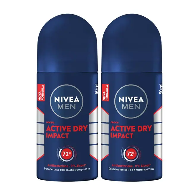 KIT DESODORANTE NIVEA MEN DRY IMPACT ROLL-ON 50ML 2UN