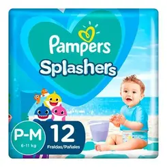 FRALDA PAMPERS SPLASHERS P/M 12UN