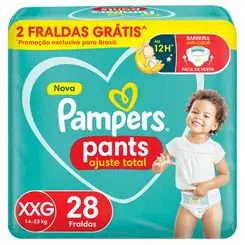 FRALDA PAMPERS PANTS CONFORT SEC XXG 28UNIDADES
