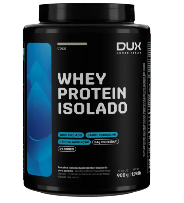 WHEY PROTEIN ISOLADO POTE 900G COCO DUX NUTRITION