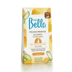 FOLHAS PRONTAS P/ DEPIL CORPORAL BELLA  MEL 8 PARES