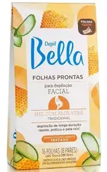 FOLHAS PRONTAS P/ DEPIL FACIAL BELLA  MEL C/ ALOE 8 PARES