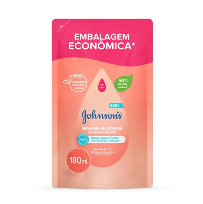 REFIL SABONETE LÍQUIDO JOHNSON´S BABY DA CABEÇA AOS PÉS180ML