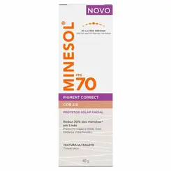PROTETOR SOLAR FACIAL MINESOL PIGMENT CORRECT FPS70 2.0 40G