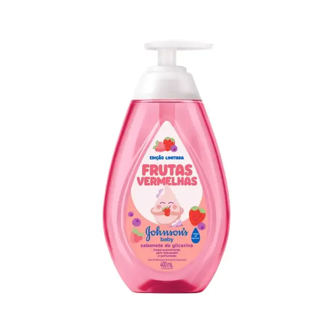 SABONETE LIQUIDO JOHNSONS BABY GLICERINA FRUTAS VERMEL 400ML