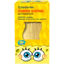 ATADURA ELASTICA AUTO ADESIVA BOB ESPONJA SANFARMA 1 UNIDADE