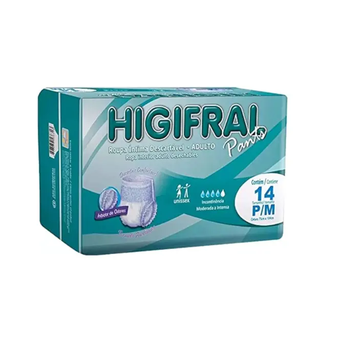 FRALDA HIGIFRAL GERIATRICA MEGA TAM P/M COM 14 UNIDADES