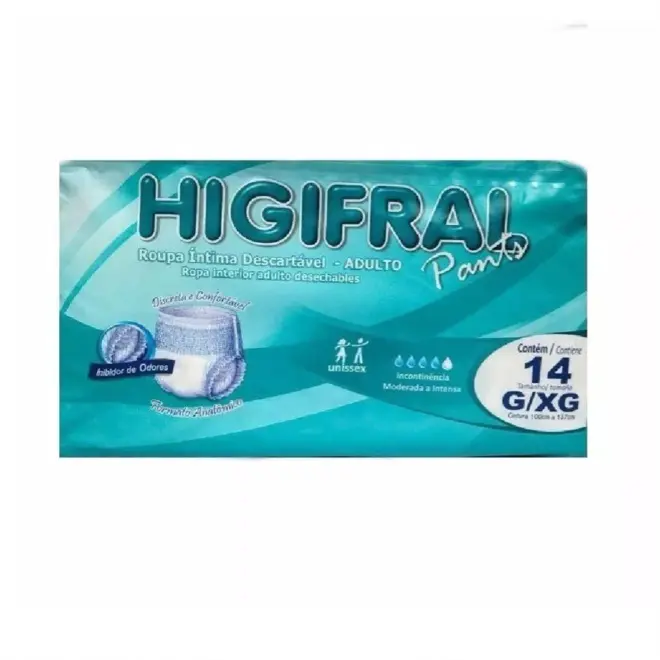 FRALDA HIGIFRAL GERIATRICA MEGA TAM G/EG COM 14 UNIDADES